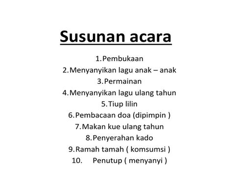 Contoh Teks Pembawa Acara Ulang Tahun Anak Anak Bahasa Sunda