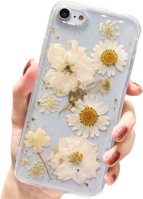 Amart Für Iphone Se 2022 Se 2020 Iphone 7 8 Hülle Blumen Durchsichtig Echte Getrocknete Blumen