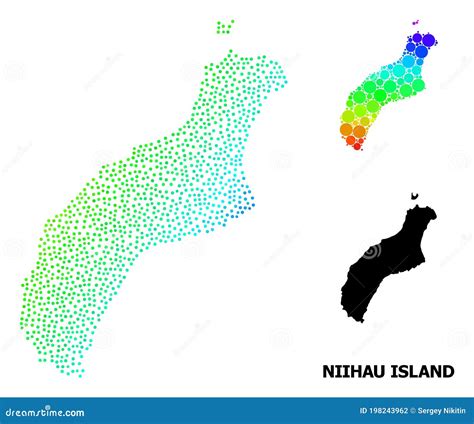 Vector Spectrum Dotted Map of Niihau Island Stock Vector - Illustration ...