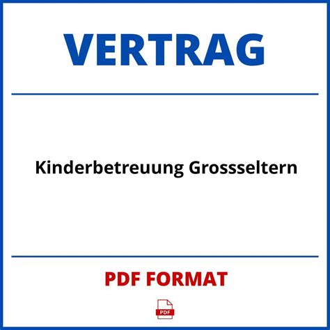 Kinderbetreuung Gro Eltern Vertrag Pdf