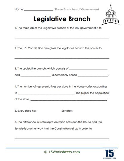 Branches Of Government Worksheets 15