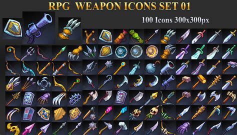 Rpg Weapon Icons Set 01 Gamedev Market