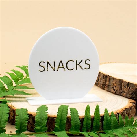 Snacks Food Acrylic Table Sign | Partyrama