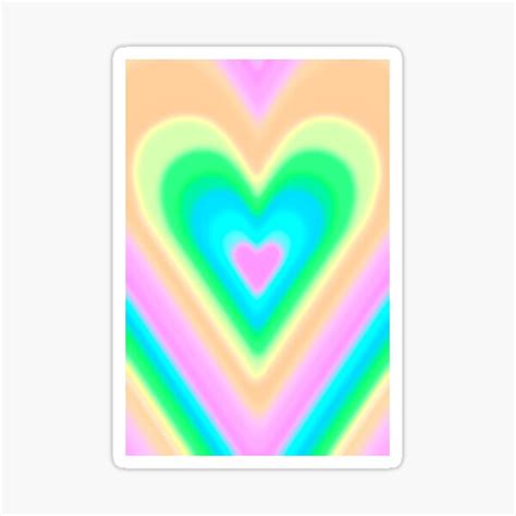 Pastel Rainbow Heart Sticker For Sale By Carverart Redbubble