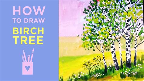 How To Draw A Birch Tree Paint Speedpaint Youtube