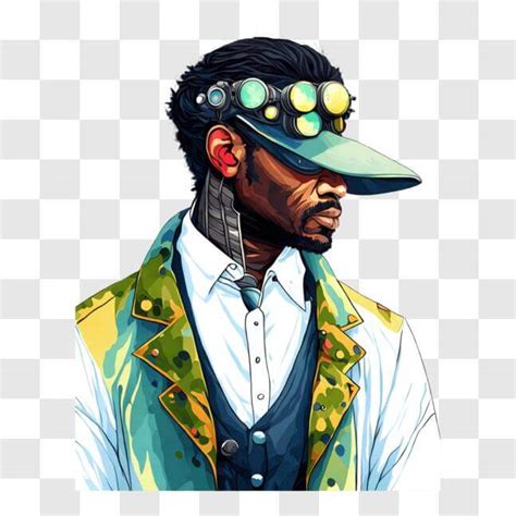 Download Illustration Of A Man Wearing Colorful Clothing And Goggles