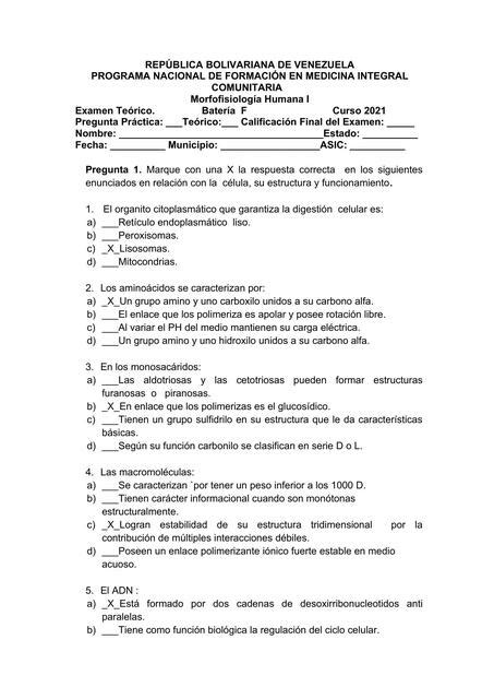 Clave Del Examen Teórico De MFH I Curso Batería F EnzonB uDocz