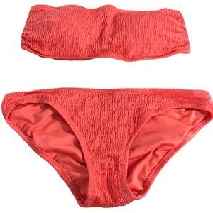 Vince Camuto Swim Vince Camuto Smocked Bandeau Bikini With Ripple