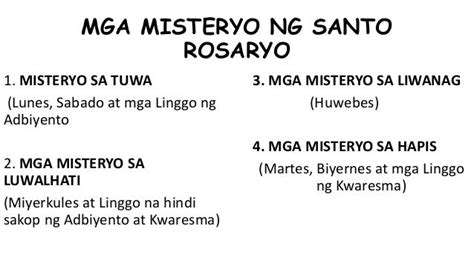 Misteryo Ng Santo Rosaryo