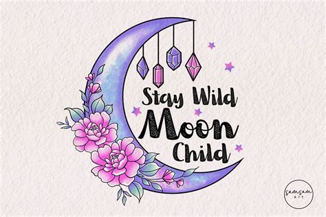 Stay Wild Moon Child Sublimation Graphic by Samsam Art · Creative Fabrica