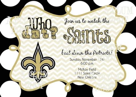 New Orleans Saints Birthday Invitations Drevio Invitations Design