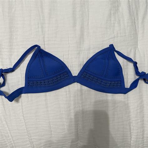 TRIANGL Blue Bikini Top Size Small Depop