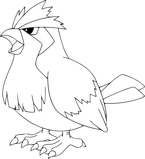 pidgey coloring page in black and white pokemon ready for download