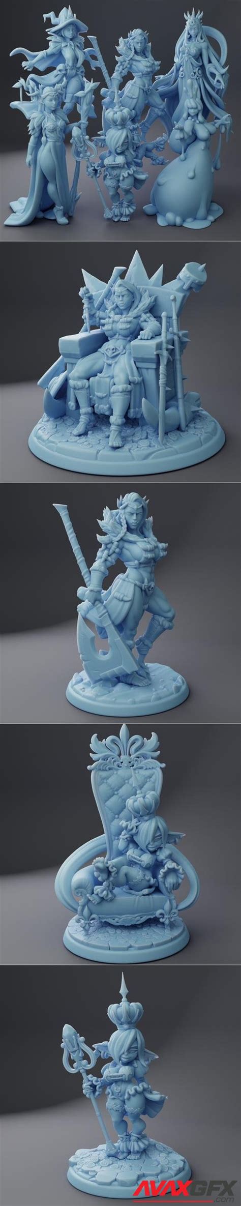 Twin Goddess Miniatures Fantasy Queens March 2023 3d Print Avaxgfx