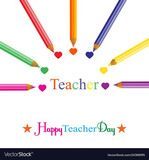 Colorful background on teachers day Royalty Free Vector