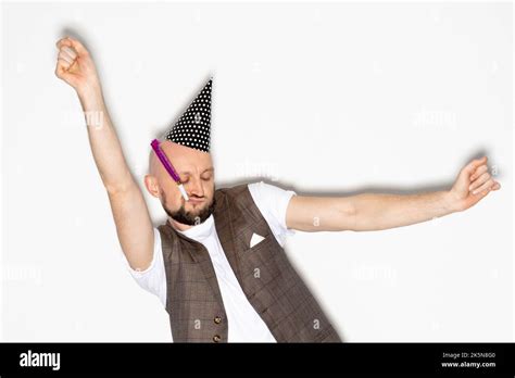 Birthday Party Foolish Man Holiday Mood Funny Stock Photo Alamy