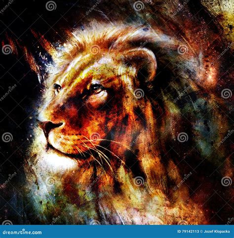 Lion Painting In A Suit A Masterpiece Of Phoenician Art Stock Photo