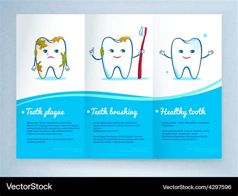 Dental Care Leaflet Design Royalty Free Vector Image