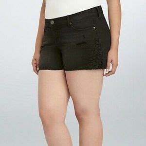 Torrid Shorts Torrid Short Shorts Black Crochet Inset Sz 6 Poshmark