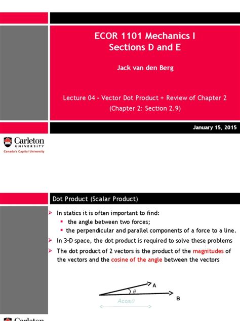 L04 - Vector Dot Product | PDF | Euclidean Vector | Mathematical Analysis