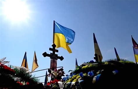 Ukrainian Soldiers Graves Doused With Red Paint At Bila Tserkva Cemetery Near Kiev