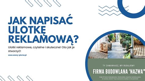 Ulotka reklamowa jak napisać Wzór i przykłady Wzory Pisma pl