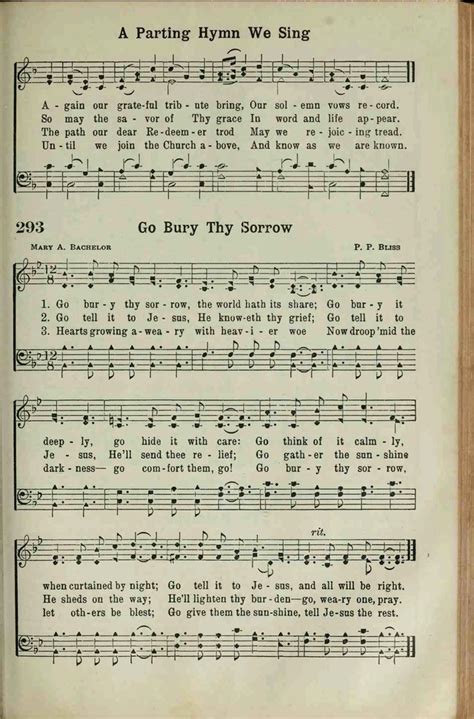 The Broadman Hymnal 293 Go Bury Thy Sorrow