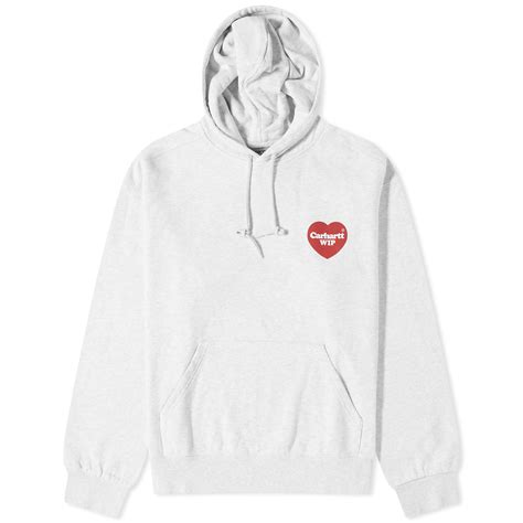 Carhartt Wip Hooded Heart Sweat Ash Heather End Nz