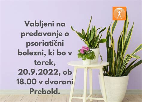 Vabilo Na Predavanje Dru Tvo Psoriatikov Slovenije