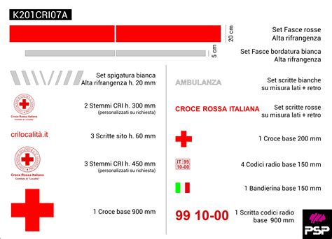 Kit Adesivi Livrea Completa Croce Rossa Italiana Per Ambulanza Fiat