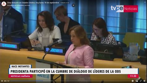 Asamblea General de la ONU Presidenta del Perú Dina Boluarte participó