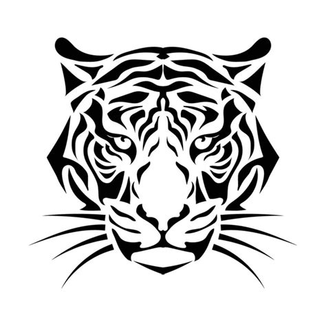 Tiger Black And White Vector Stock Vector Tratatushki