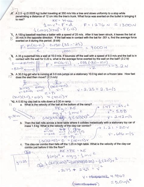 Calculating Work Worksheet Physics