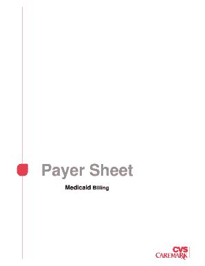 Fillable Online Payer Sheet Medicaid Billing Table Of Contents Fax