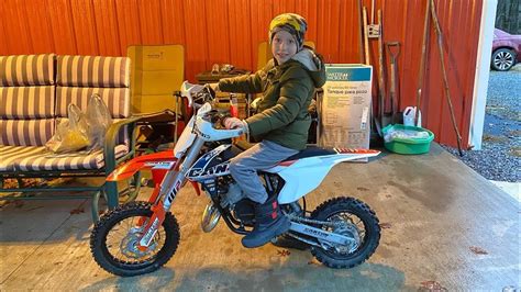 My Sons 1st Dirt Bike 17 Ktm 50 Sx For His 8th Birthday Present