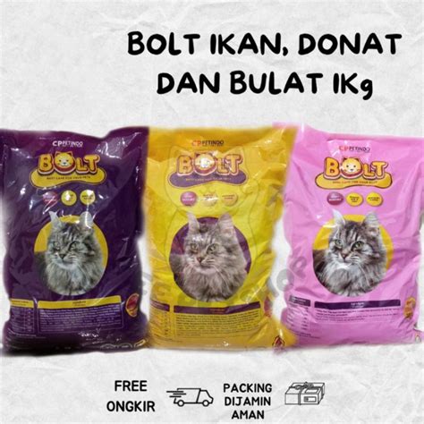 Jual Makanan Kucing Bolt 1kg Tuna Dan Salmon Bentuk Donat Dan Ikan