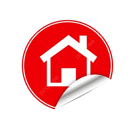 Red Sticker Home Element Icon Banner Vector Element Icon Banner Png