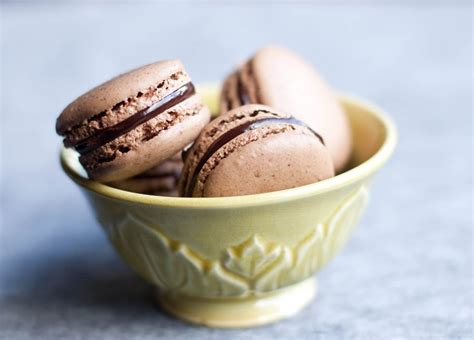 Vanilla And Lace Chocolate Macarons With Dark Chocolate Ganache