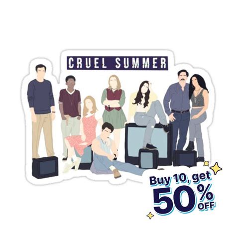 Cruel Summer Cast Art Sticker For Sale By Regans Retail Cast Art