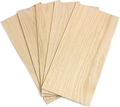 wodewa Placage de Bois 4mm Lot de 5 Plaques 30x14cm I Chêne Feuille de