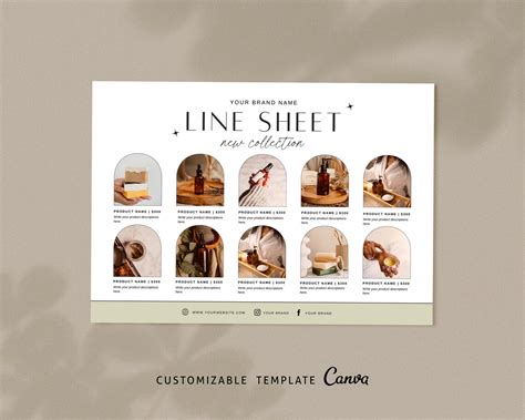 Line Sheet Canva Template Product Catalogs Product Sales Etsy