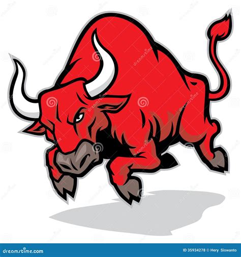 Angry Bull Attack Stock Vector Illustration Of Bull 35934278