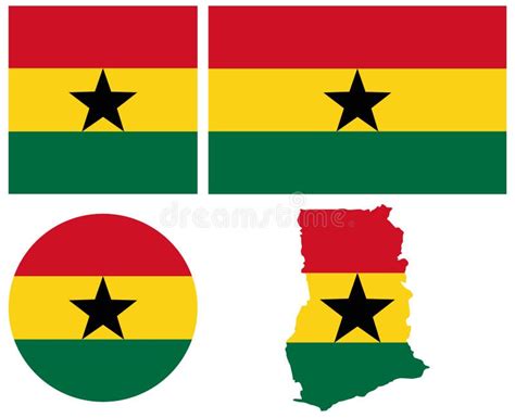 Ghana Flag and Map - Country in the West Africa Stock Vector ...