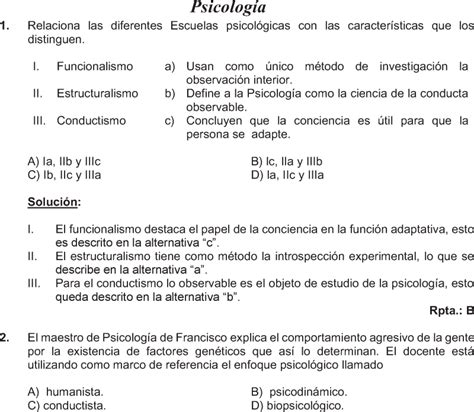 rubiños PSICOLOGÍA PREGUNTAS RESUELTAS MODO EXAMEN DE ADMI