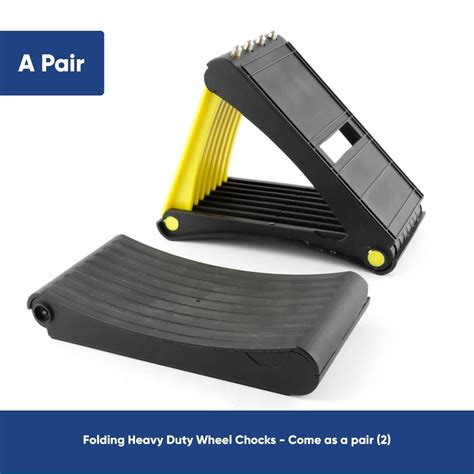 Pair Of Folding Wheel Chocks With Spikes Streetwize Accessories