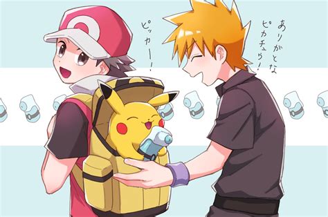 Pikachu Red And Blue Oak Pokemon And More Drawn By Mochi Mocchi