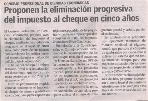 Proponen La Eliminaci N Progresiva Del Impuesto Al Cheque En Cinco A Os