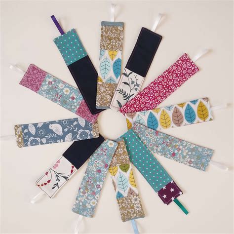 fabric bookmarks pack   mixed designs yoganamara yoga studio