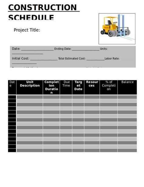 FREE 9+ Building Schedule Samples & Templates in PDF | MS Word