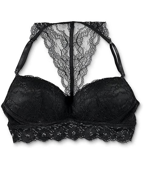 Trillium Kapua Black Lace Push Up Racerback Bralette